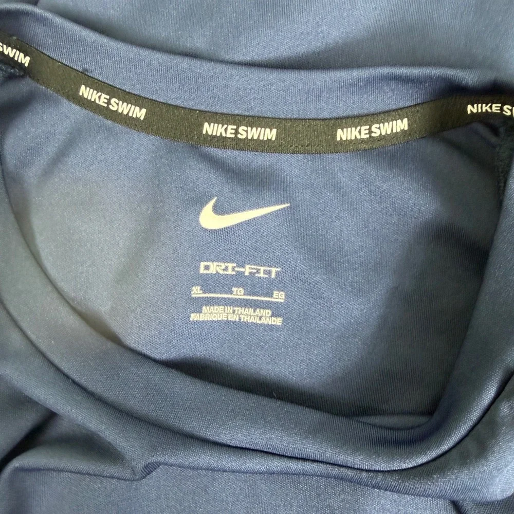Nike Swim Mens Dri-FIT UPF 40+ Long Sleeve Rash Guard Navy Blue XL NESSA587